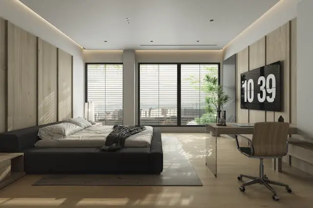 habotación con cama y televisor